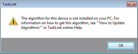 Alg not installed message